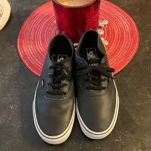 Black Leather Low Top Vans